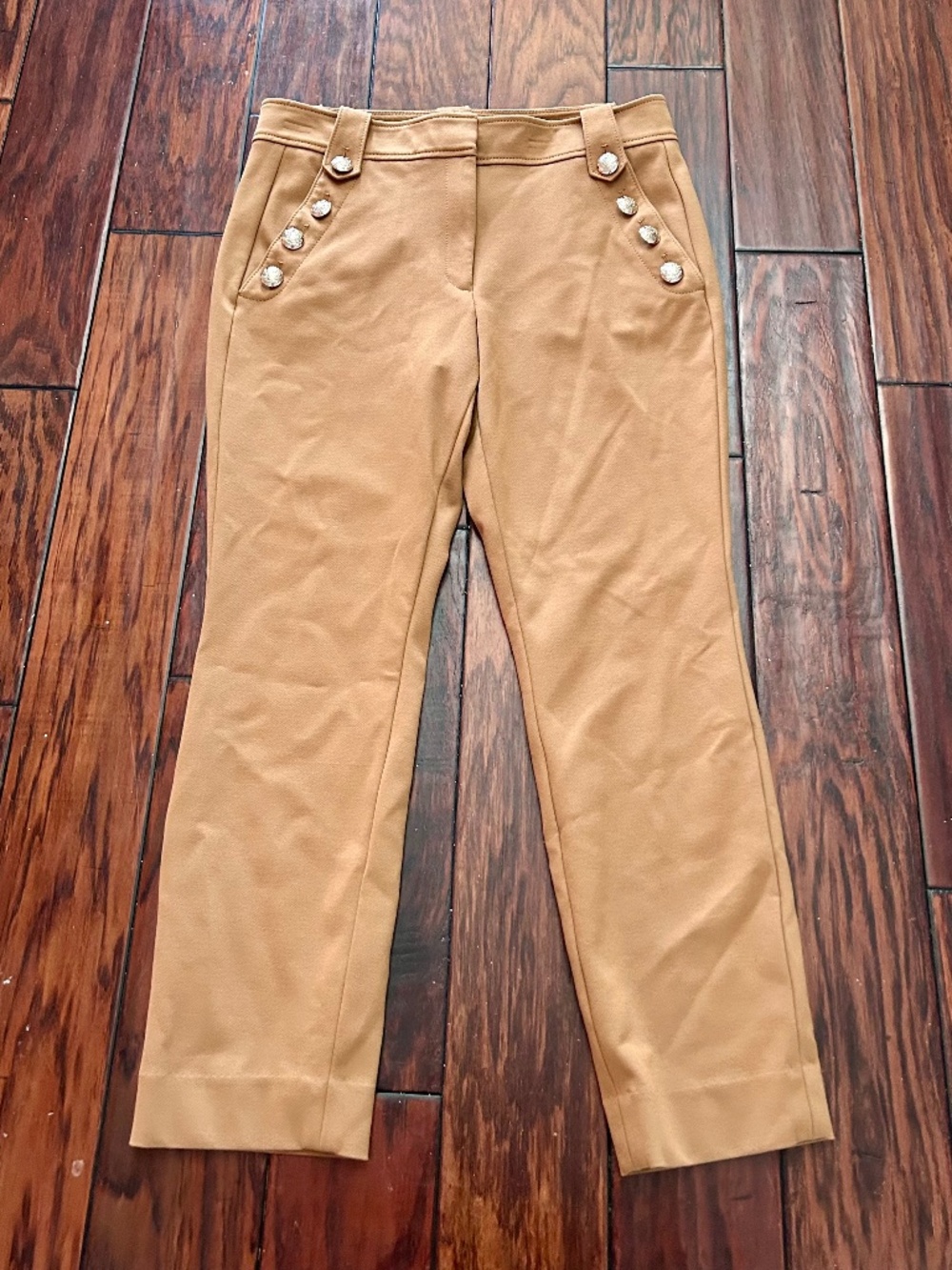 Maritime detail White House Black Market Jolie Button Luxe Straight Pant Sz 12L